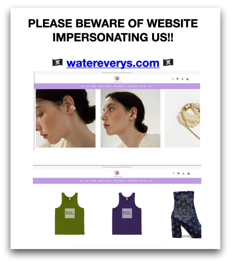 Be Aware of Imposter Site watereverys.com