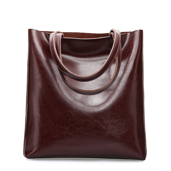 Anika Genuine Leather Shopper Tote Bags - 6 Colors – watereverysunday