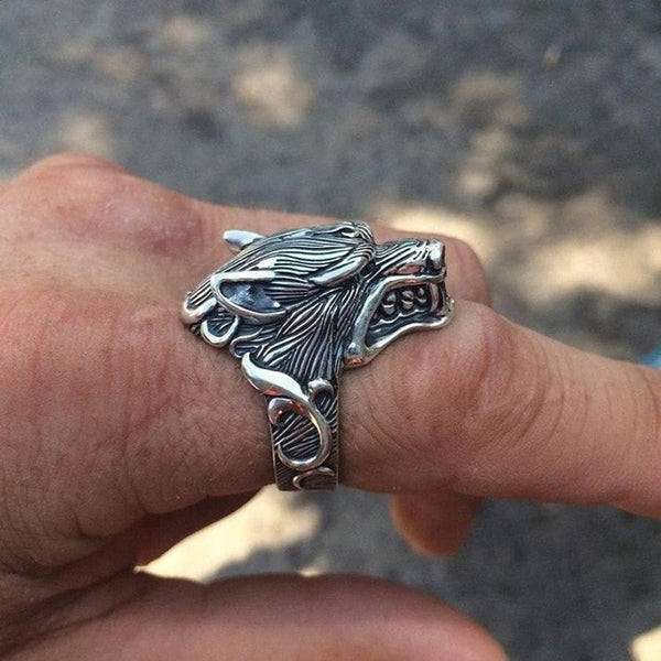 Barking Wolf Head Ring – watereverysunday