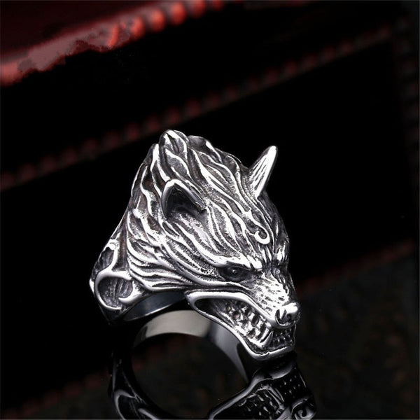 Barking Wolf Head Ring – watereverysunday