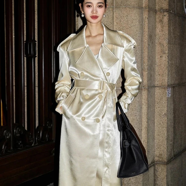Caroline Satin Trench Coat – watereverysunday