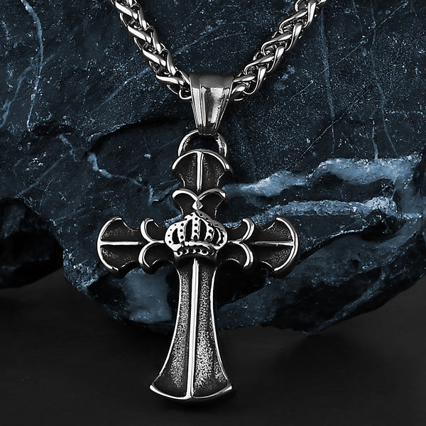 Crown Cross-Motif Necklace – watereverysunday