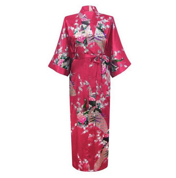 red floral print kimono maxi dress Vintage chic women red floral print bat sleeve beach Bohemian dresses Kimono Ladies V neck sashes Boho maxi dress vestidos
