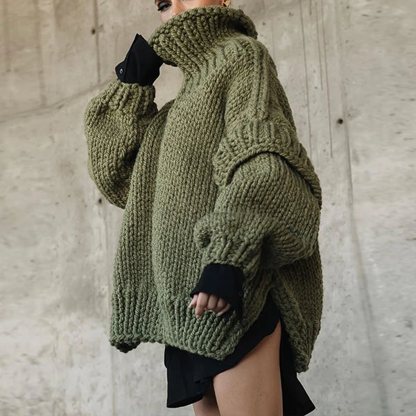 Freya Chunky Knit Funnel Neck Sweater – watereverysunday Freya Chunky Knit Funnel Neck Sweater – watereverysunday