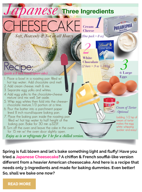 Japanese Cheesecake - 3 Ingredients by watereverysunday (Copyright)