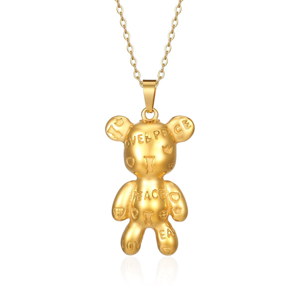 Love & Peace Letter Bear Necklace – watereverysunday
