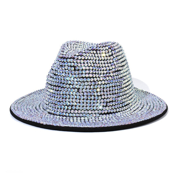Metallic Rhinestone Jazz Fedora Hats – watereverysunday display picture 2