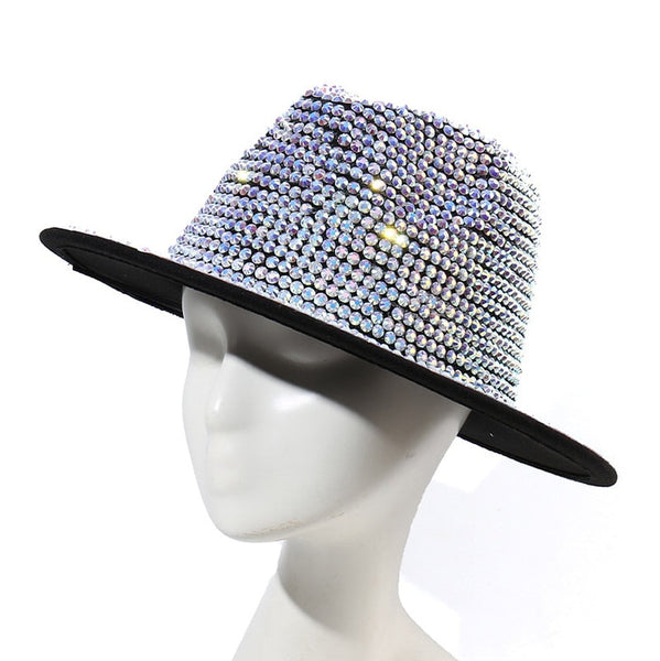 Fedora Black with Silver Rhinestone Bling Hat Rhinestone Fedora Bling Hat Silver Black - Etsy main image 4