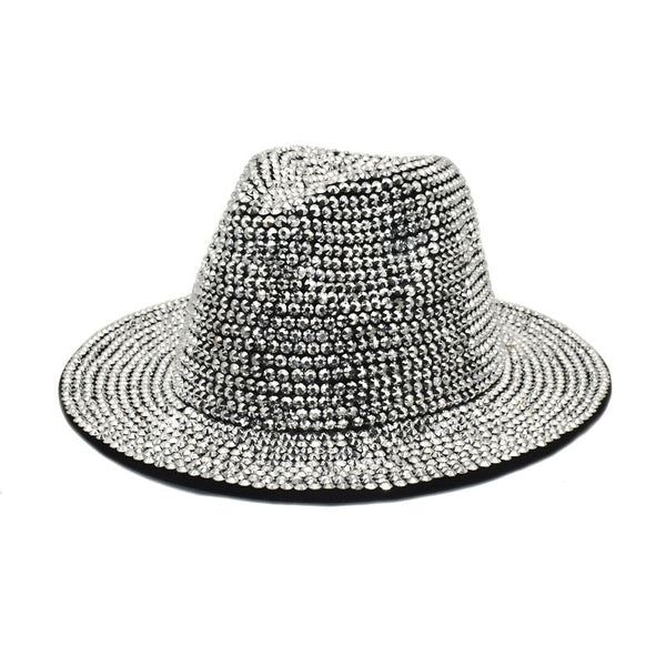 Metallic Rhinestone Jazz Fedora Hats – watereverysunday display picture 3