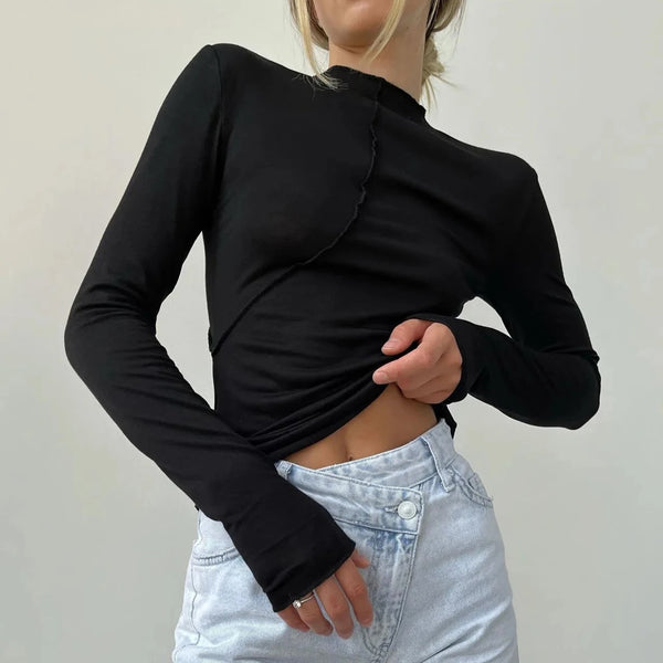 Dani Curve Seam High Neck Tissue Tops – watereverysunday