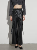 McKay Casual Faux Leather Cargo Pants