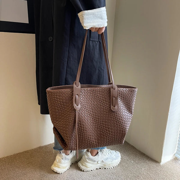 Bridget Woven Texture Shopper Totes – watereverysunday