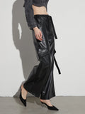 McKay Casual Faux Leather Cargo Pants