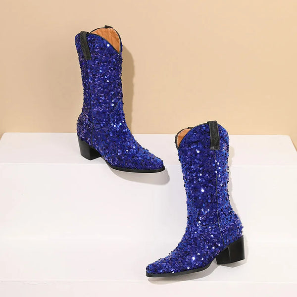 Kenna Sequin Cowboy Boots1