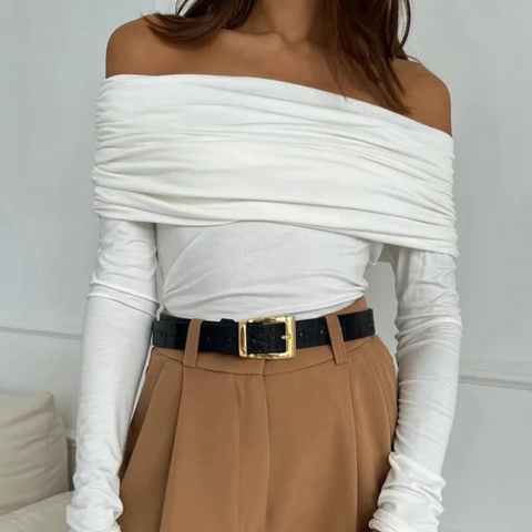 Sidonie Fold Over Off the Shoulder Top