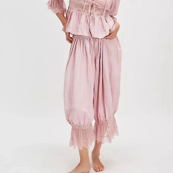 Sefina Vintage Lace Boomer Ruffle Pants – watereverysunday