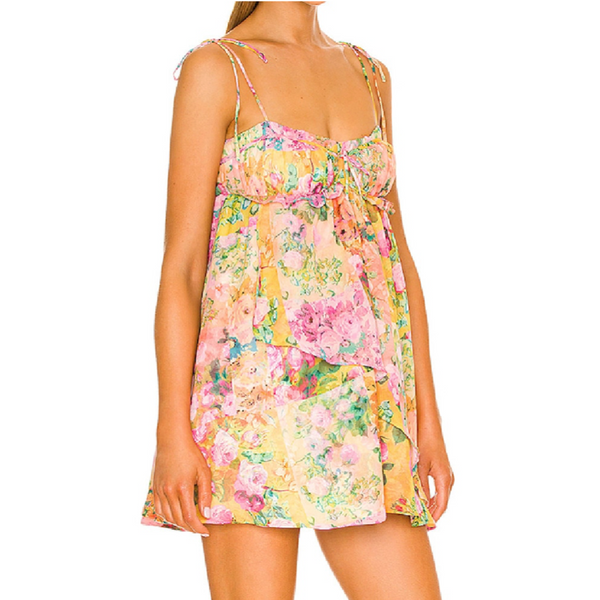 Verdusa Women's Floral Print Ruffle Mini Cami Dress – Spaghetti Strap Summer Dress