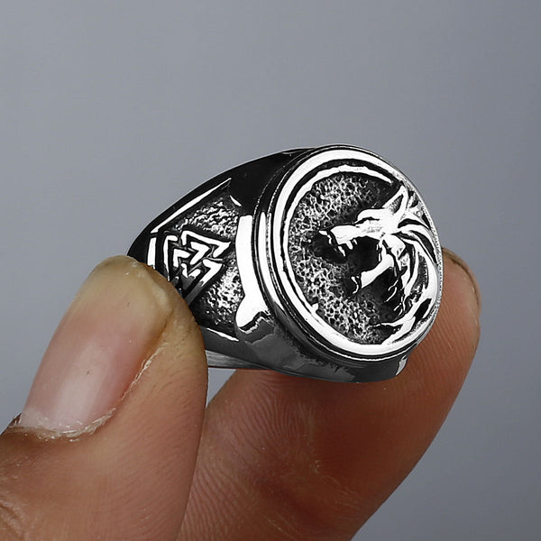 Wolf Paw Print Track Nordic Mythology Viking Celtic Silver Men's Ring