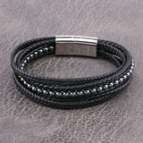 Beaded Woven Leather Bracelet