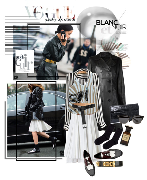 Get the Look - B/W & Leather Trench Coat