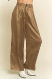 Liva Crinkled Textured Wide Leg Pants