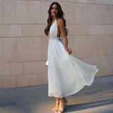 Hollie Goddess Grecian Halter Dress - Size Small