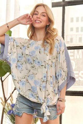 Dora Tie Floral Tunic Top