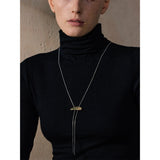 Gold Geometric Adjustable Long Bib Necklace