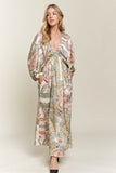 Samara Printed V-Neck Batwing Sleeve Dress