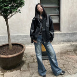 Addie Faux Leather Bomber Jacket