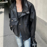 Addie Faux Leather Bomber Jacket