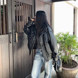 Addie Faux Leather Bomber Jacket