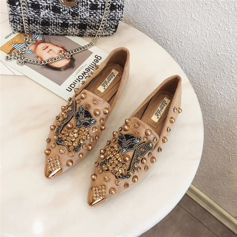 Adele Embellished Fox Loafers 