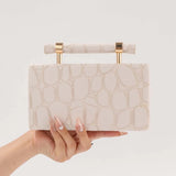 Aerie Pebble Bar Handle Evening Box Clutch