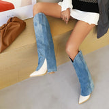 Agatha Blue Jean Knee High Boots watereverysunday