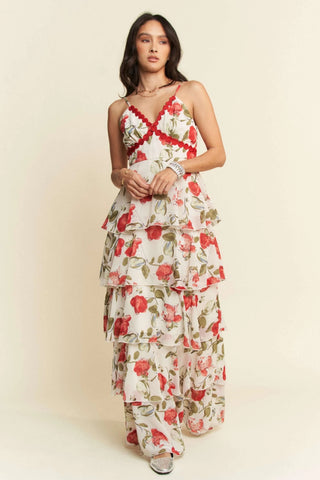 Agatha Floral Tiered Ruffle Maxi Dress