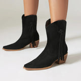 Aine Faux Cowhide Western Chelsea Boots watereverysunday