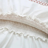 Amélie Ruffled Shirred Cropped Babydoll Blouse