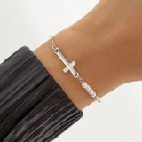 Ama Cross with Pearl Bracelet - Gold or Silver watereverysunday