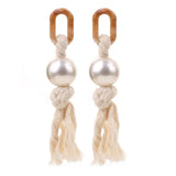 Amana Pearl and Rope Statement Tassel Earrings