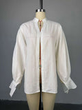 Amanda Sheer Textured Oversized Blouse