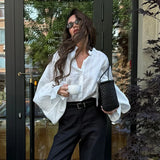 Amanda Sheer Textured Oversized Blouse