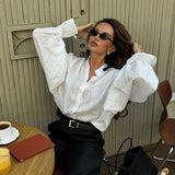 Amanda Sheer Textured Oversized Blouse