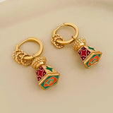 Amara Enamel Lantern Hoop Earrings