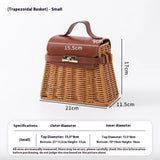 Amelie Woven Rattan Top Handle Bags