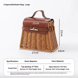 Amelie Woven Rattan Top Handle Bags