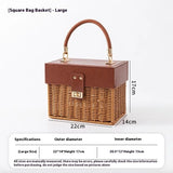 Amelie Woven Rattan Top Handle Bags