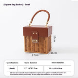 Amelie Woven Rattan Top Handle Bags