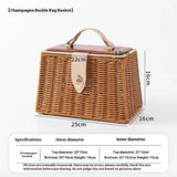 Amelie Woven Rattan Top Handle Bags