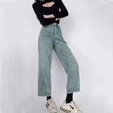 Amerie High Waisted Cropped Mom Jeans - 2 Colors watereverysunday